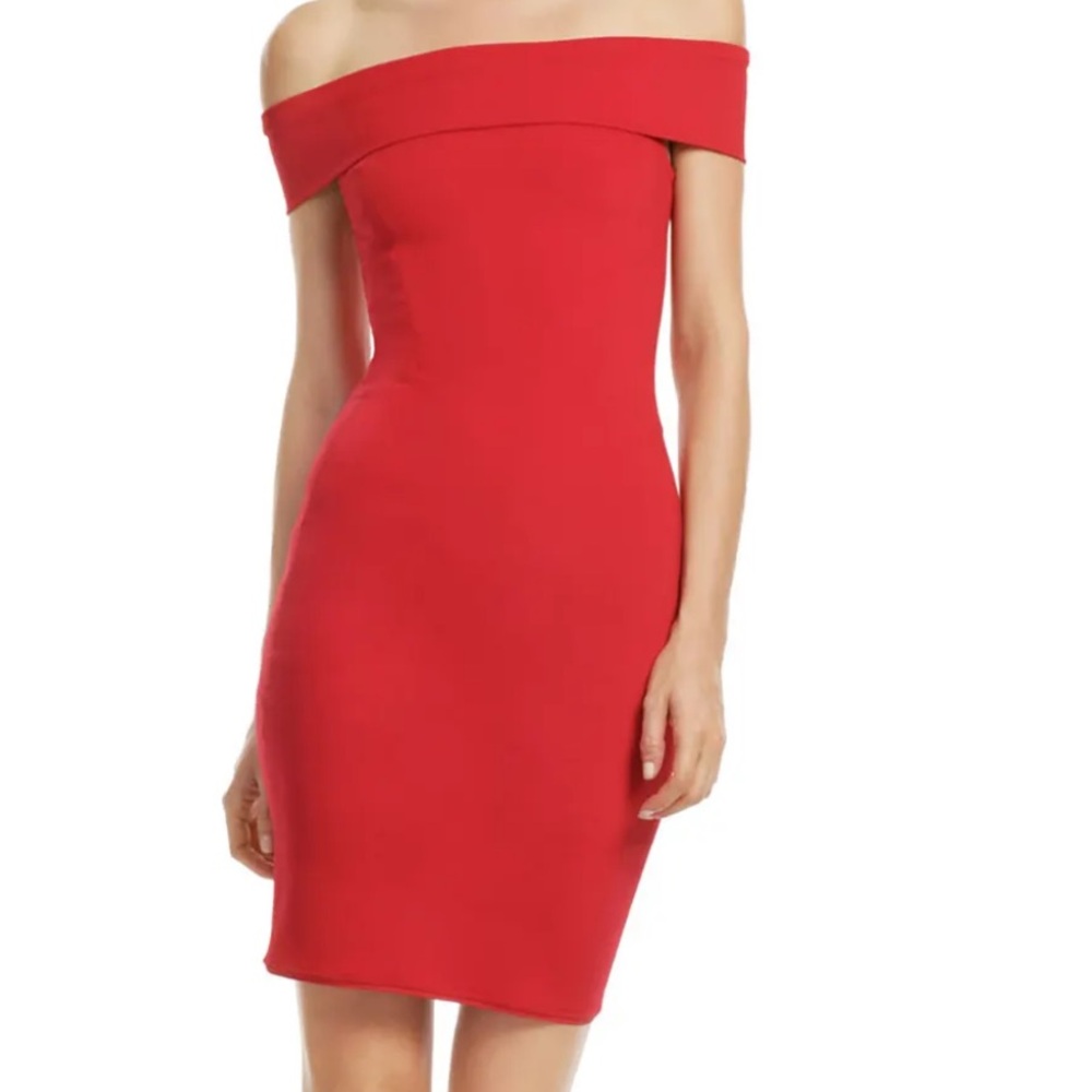 Halston Heritage Smooth Operator Sheath Red Mini Dress